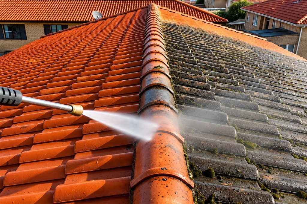 Roof moss and organic growth removal