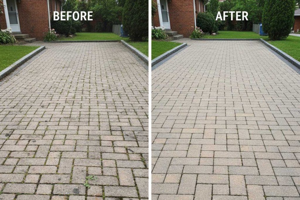 Driveway cleaning enhances property value;
