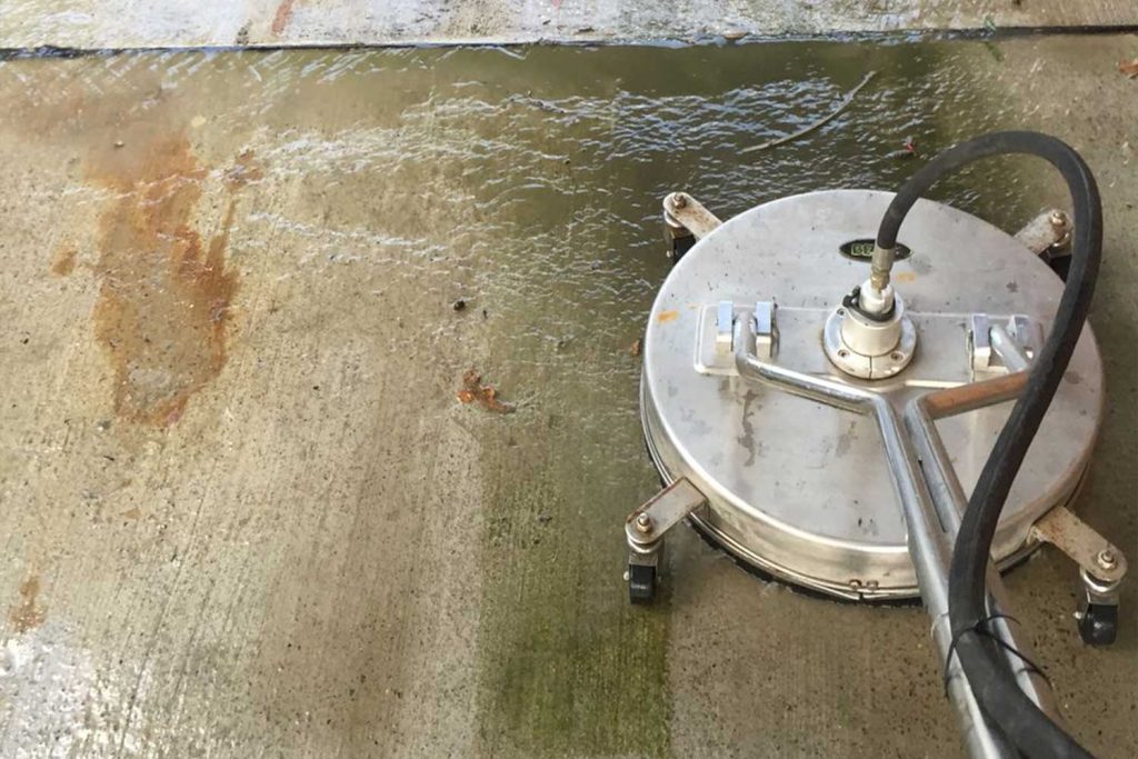 Photo: Concrete before and after stain removal